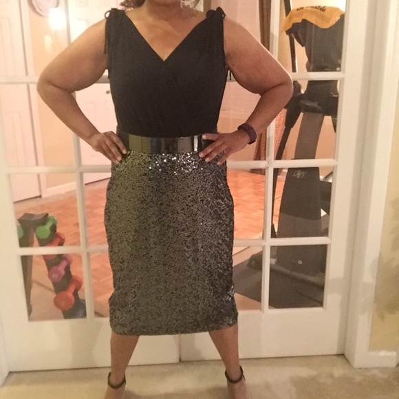 Lane Bryant Dress with Sequin Skirt Sz 16 - Picture 5 of 16